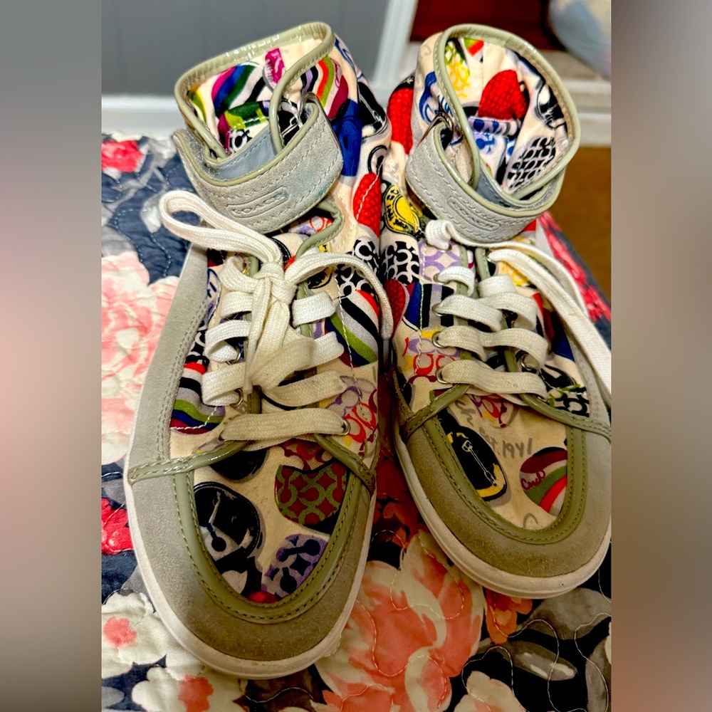 Coach Colorful High-Top Sneakers